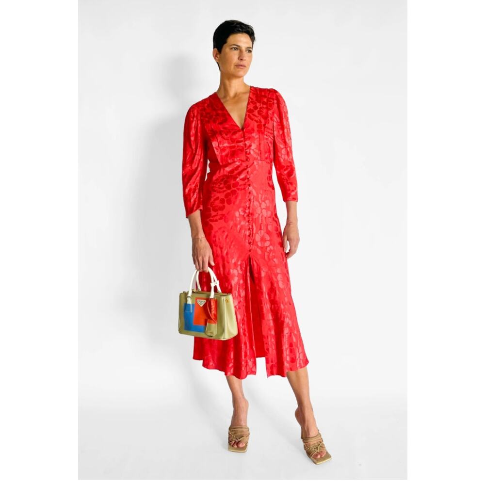 Sandro Azel Jacquard Midi Dress Womans 36/ US 4